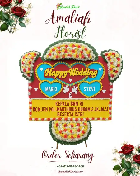 Papan Bunga Pernikahan Berta